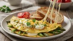 Omelete com espargos em 10 minutos: um pequeno-almoço leve que sacia de verdade