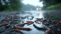 Milhões de minhocas à superfície: o que as leva realmente a sair